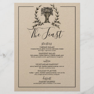 élégant automne DÎNER Fête d'action de grâce Menu