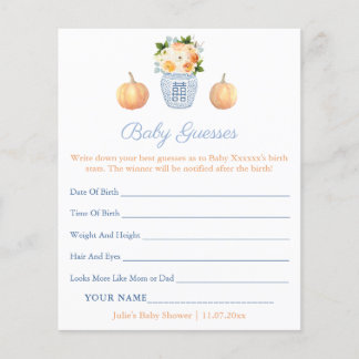Elégant Automne Guess Baby Birth Stats Douche Jeu