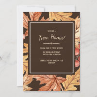 Élégant automne laisse un nouveau Faire-part