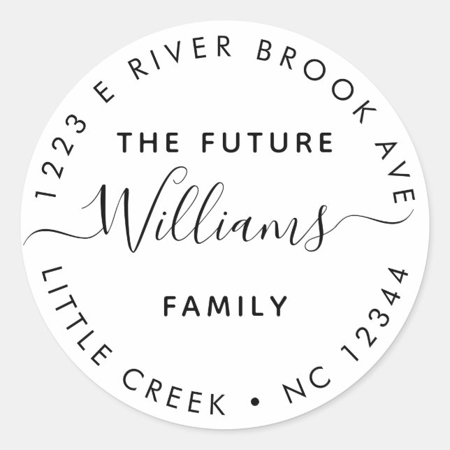 Elégant avenir moderne M. et Mme la Étiquette de a (Devant)