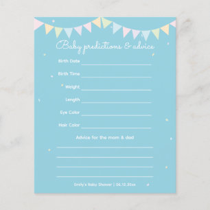 Elegant Baby Blue Boy Baby shower de deviner jeu