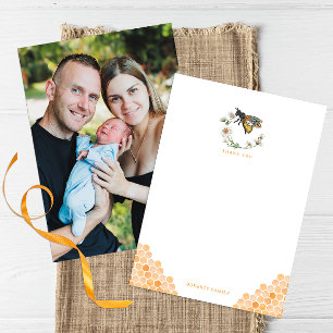 Elegant Baby shower d'abeilles Merci votre carte