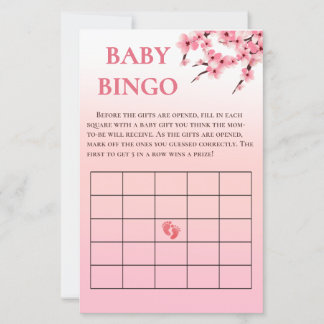 Élégant Baby shower de Bingo Fleur de Cerise Jeu
