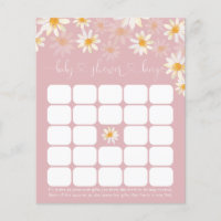 Elégant Baby shower Floral Baby Bingo Carte de jeu