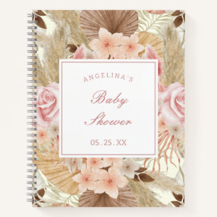 Élégant Baby shower Flower Carnet de liste cadeau