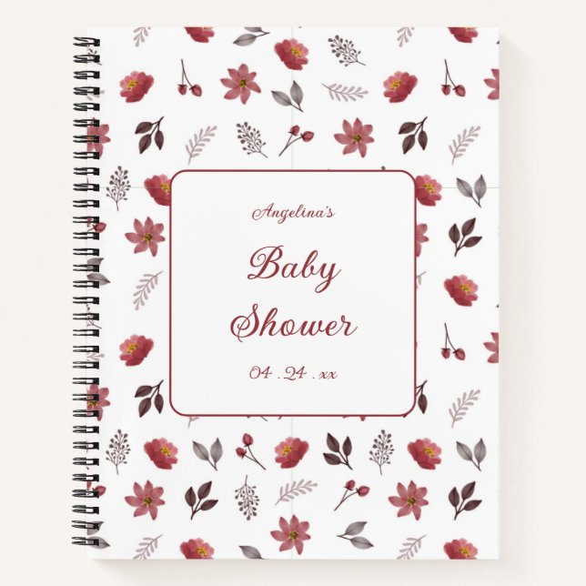 Elégant Baby shower Liste cadeaux Carnet (Devant)