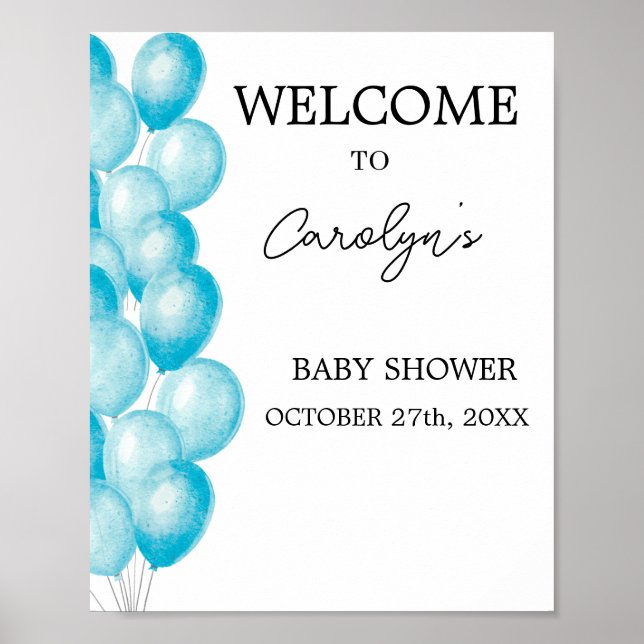 Elegant Baby Shower Welcome Poster (Devant)