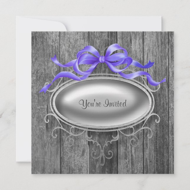 Élégant Barn Wood Modèle Invitation (Devant)