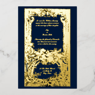Elégant Baroque Rococo Oiseaux Mariage Invitations