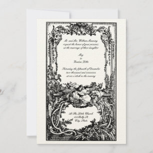 Elégant Baroque Rococo Oiseaux Mariage Invitations