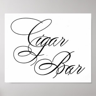 Élégant barre de Cigar Script noir   Tableau horiz