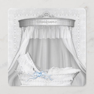 Elégant Bassinet Bébé Garçon Douche Invitations