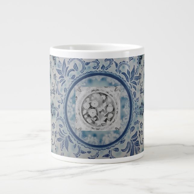 Élégant Batik Bleu Spécialité Mug (Devant)
