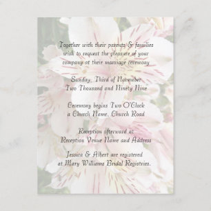 Elégant Beauté Alstroemeria Faire-part de mariage