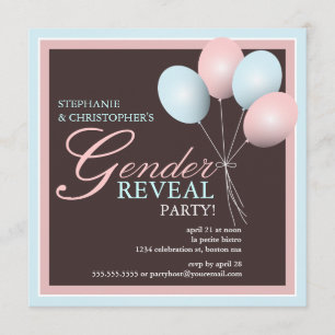 Élégant bébé ballon Genre Reveillez Invitation