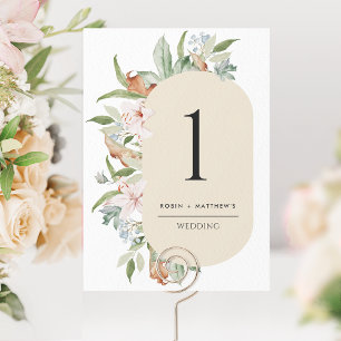 Elégant Beige, Mariage de fleurs terrestres Numéro