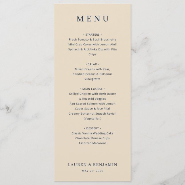 Elegant Beige Menu Template (Devant)