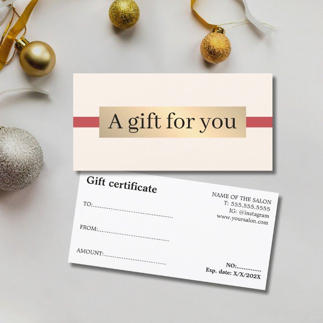 Elégant Beige Rouge Faux Golden Holiday Beauté (Créateur téléchargé)