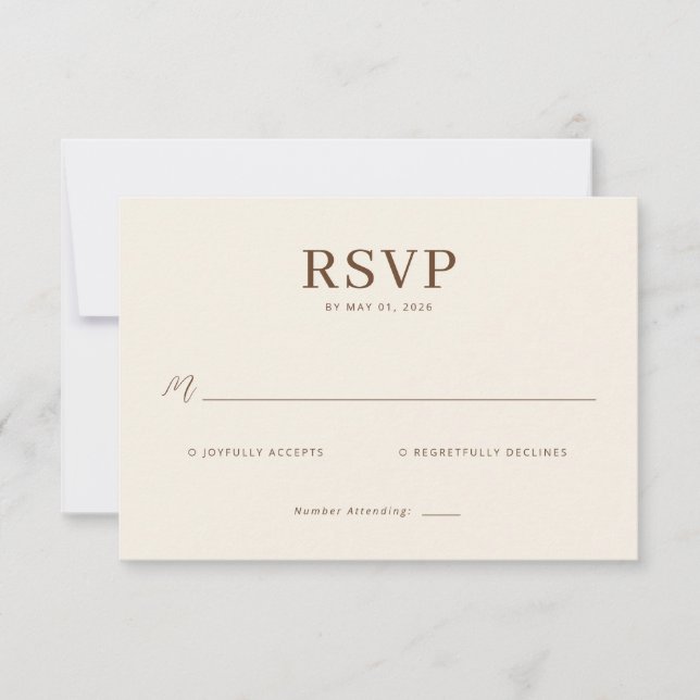 Elegant Beige RSVP Card (Devant)