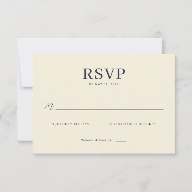 Elegant Beige RSVP Card (Devant)