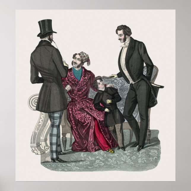 Elegant Biedermeier Gentlemen Poster (Devant)