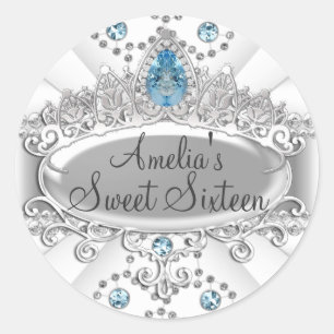 Élégant bijou bleu Tiara Sweet sixteen Sticker