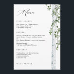 Elégant Birch Tree Aspen Green Menu Mariage<br><div class="desc">Améliorez votre expérience de repas à la réception de mariage avec notre Elegant Birch Tree 5x7 menu Mariage. Ce design exquis apporte une touche de charme rustique à vos tables de réception, avec un bouleau peint à la main et une calligraphie vintage qui met en valeur le mot "Menu". Une...</div>