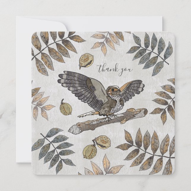 Elegant Bird nature merci avec signature (Devant)