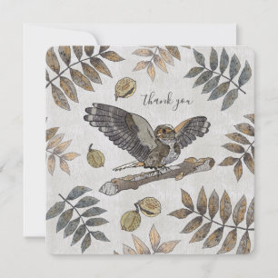 Elegant Bird nature merci avec signature