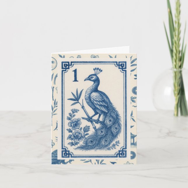 Elegant Birdy Bam Mah Jongg Note Cards (Devant)