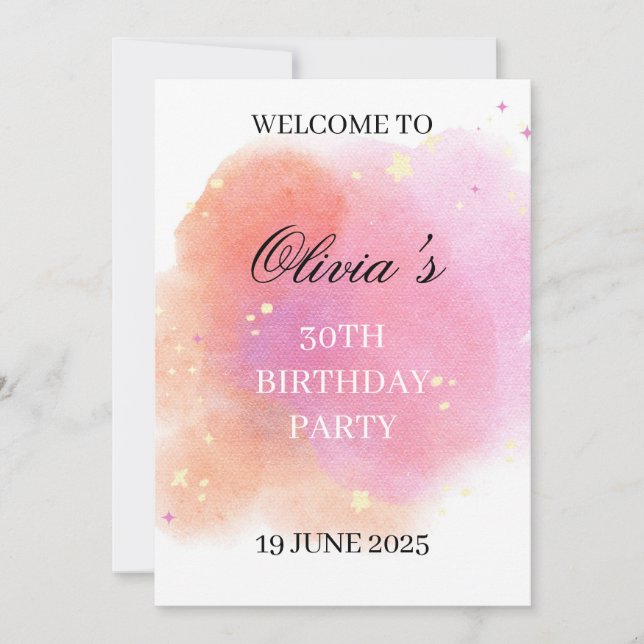 Elegant Birthday Celebration Invitation (Devant)
