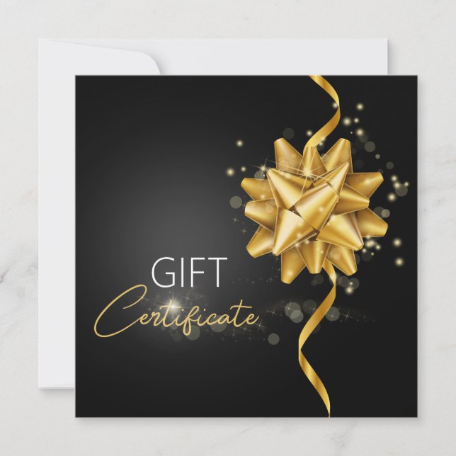 Elégant Black Classy Lumineux Gold Round Bow cadea (Devant)