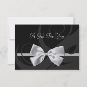 Élégant Black Curls Silver Bow Certificat cadeau