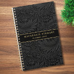Elegant Black Floral Pattern 2026<br><div class="desc">Elegant vintage black floral botanical pattern planner with a custom name in gold classic serif typography and "PLANNER" and custom year in gold modern san serif typography.</div>