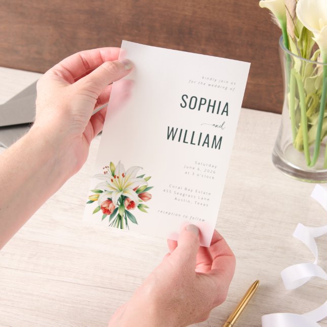Elegant Black Floral Wedding Invitation (Ordinateur de poche)