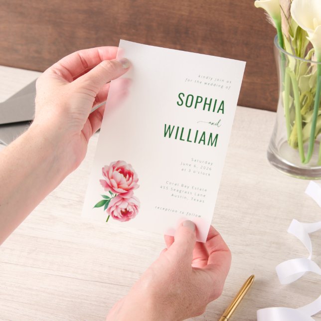 Elegant Black Floral Wedding Invitation (Ordinateur de poche)
