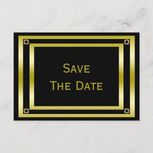 Elégant Black & Gold Man's 70th Save The Date