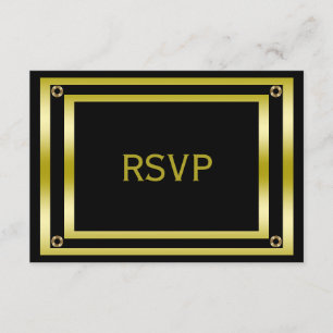 Élégant Black & Gold Man's RSVP