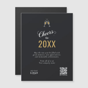 Élégant Black & Gold Modern Business Logo Code QR