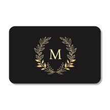 Elegant black gold monogram 