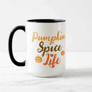 Elegant black &orang pumpkin Spice Life Mug
