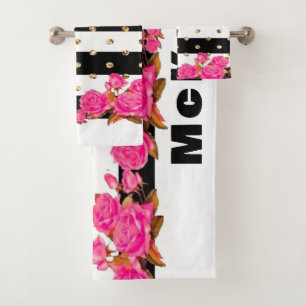 Elégant Black Stripes Gold Parties scintillant Dos