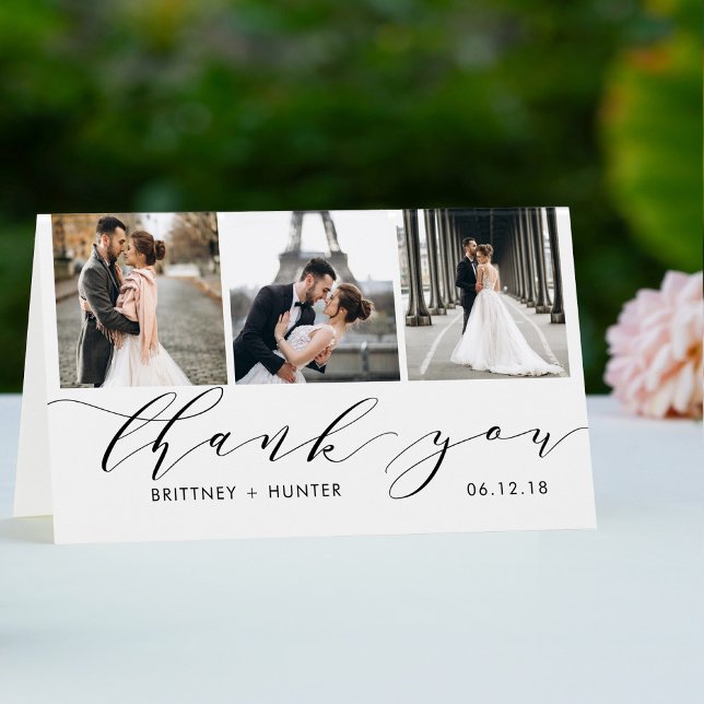 Elégant blanc 3 photo Collage Merci (Créateur téléchargé)