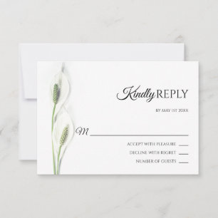 Elégant blanc Calla Lily Fleurs Mariage RSVP
