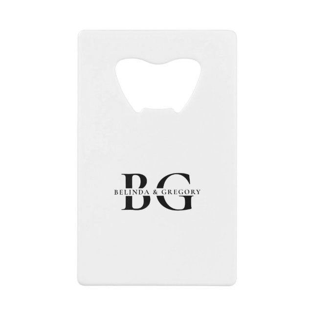 Élégant blanc et blanc Initiales Mariage (Devant)