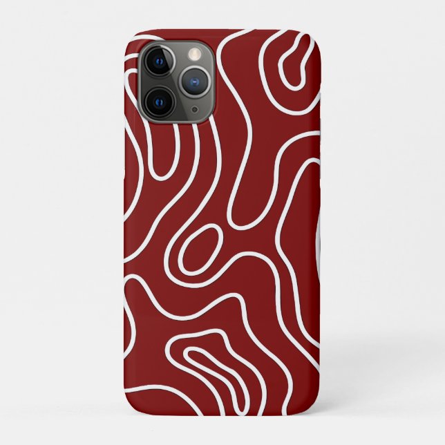 Elégant blanc et rouge géométrique iPhone / coque  (Dos)