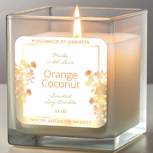 Élégant Blanc Floral Produit Emballage Étiquette O