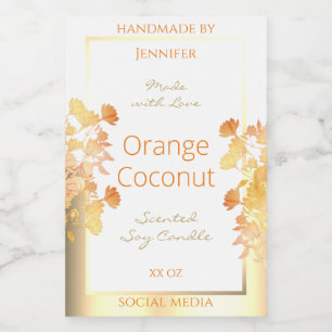 Élégant Blanc Floral Produit Emballage Étiquette O