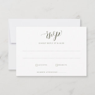 Elégant Blanc Floral Vert Foliage Mariage RSVP