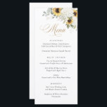 Elégant blanc Hydrangea Sunflowers Menu Mariage<br><div class="desc">Floral Blanc Hydrangea Green Menu Mariage. Elégante Hydrangée Florale et Sunflowers Carte Mariage Menu</div>